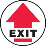 Accuform Slip-Gard EXIT Round Floor Sign, Black/Red/White, 8"Dia. (MFS1708)