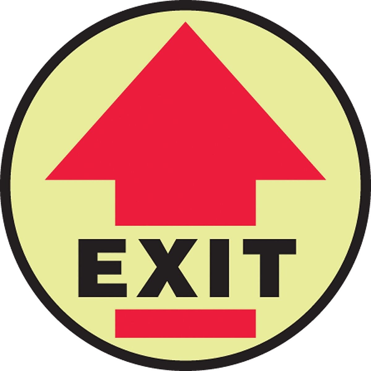 Accuform Slip-Gard EXIT Round Floor Sign, Black/Red/Yellow, 17"Dia. (MFSG1717)