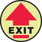 Accuform Slip-Gard EXIT Round Floor Sign, Black/Red/Yellow, 17"Dia. (MFSG1717)