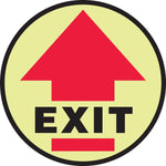 Accuform Slip-Gard EXIT Round Floor Sign, Black/Red/Yellow, 8"Dia. (MFSG1708)