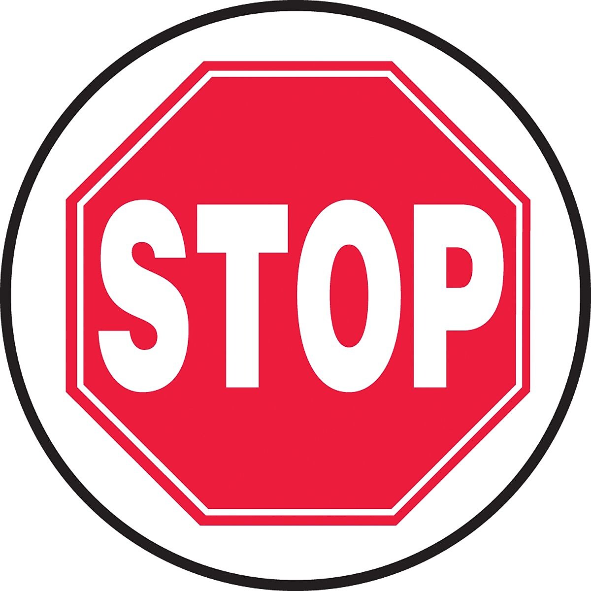 Accuform Signs® Slip-Gard™ STOP Round Floor Sign, Red/White, 17"Dia., 1/Pack