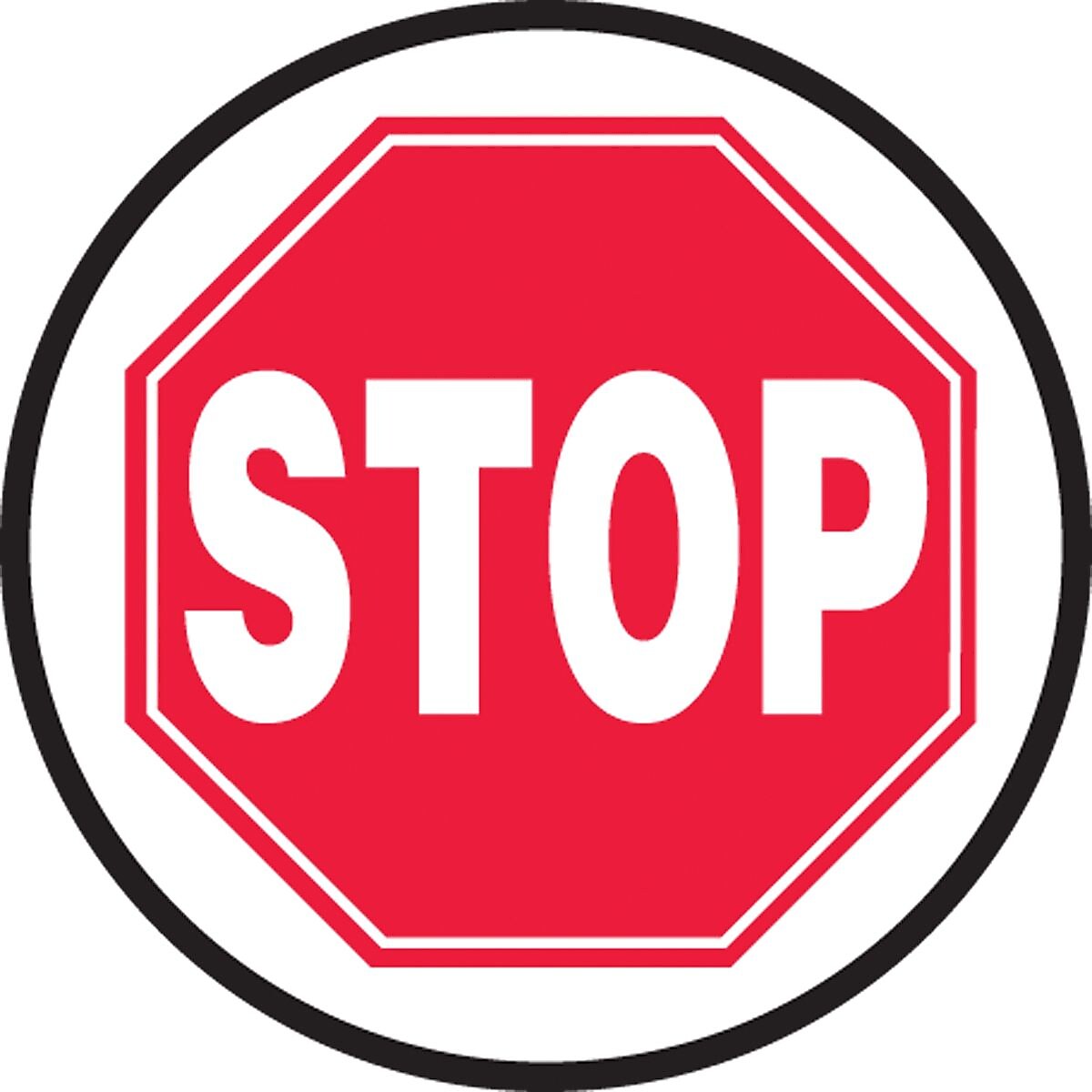 Accuform Slip-Gard STOP Round Floor Sign, Red/White, 8"Dia. (MFS2208)