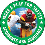 Accuform Signs® Slip-Gard™ MAKE A PLAY FOR SAFETY ACCIDENTS.. Round Floor Sign, White/Green, 17"Dia.