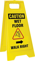 Accuform Slip-Gard CAUTION WET FLOOR WALK 2 X Fold-Ups, Red/Black/Yellow, 25"H x 12"W (PFW426)