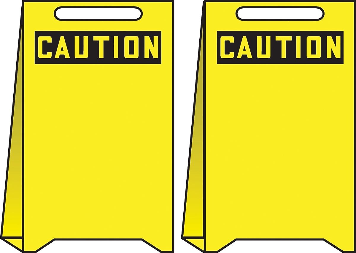 Accuform Signs® Slip-Gard™ CAUTION Reversible Fold-Ups, Black/Yellow, 20"H x 12"W, 1/Pack