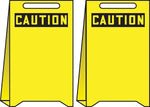 Accuform Signs® Slip-Gard™ CAUTION Reversible Fold-Ups, Black/Yellow, 20"H x 12"W, 1/Pack