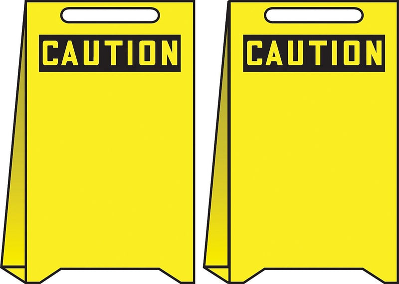 Accuform Signs® Slip-Gard™ CAUTION Reversible Fold-Ups, Black/Yellow, 20"H x 12"W, 1/Pack