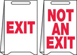 Accuform Slip-Gard EXIT/NOT AN EXIT Reversible Fold-Ups, Red/White, 20"H x 12"W (PFE498)