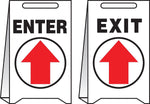 Accuform Slip-Gard ENTER/EXIT Reversible Fold-Ups, Red/Black/White, 20"H x 12"W (PFE426)