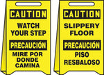 Accuform Slip-Gard CAUTION WATCH YOUR STEP... Reversible Fold-Ups, Black/Yellow, 20"H x 12"W (PFE456)