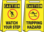Accuform Signs® Slip-Gard™ CAUTION WATCH YOUR STEP.. Reversible Fold-Ups, Red/Black/Yellow, 20"x12"