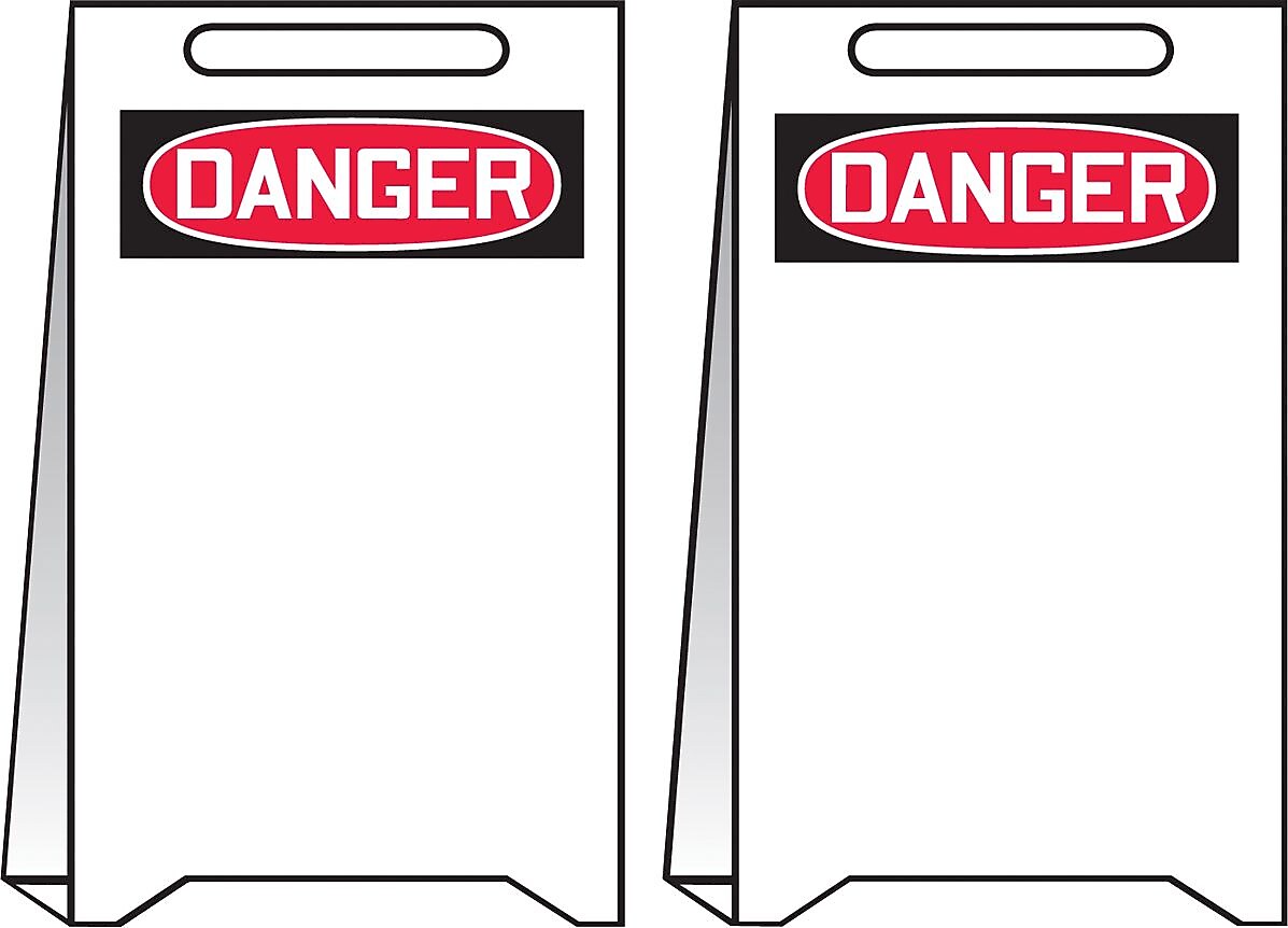 Accuform Signs® Slip-Gard™ DANGER Reversible Fold-Ups, Red/Black/White, 20"H x 12"W, 1/Pack