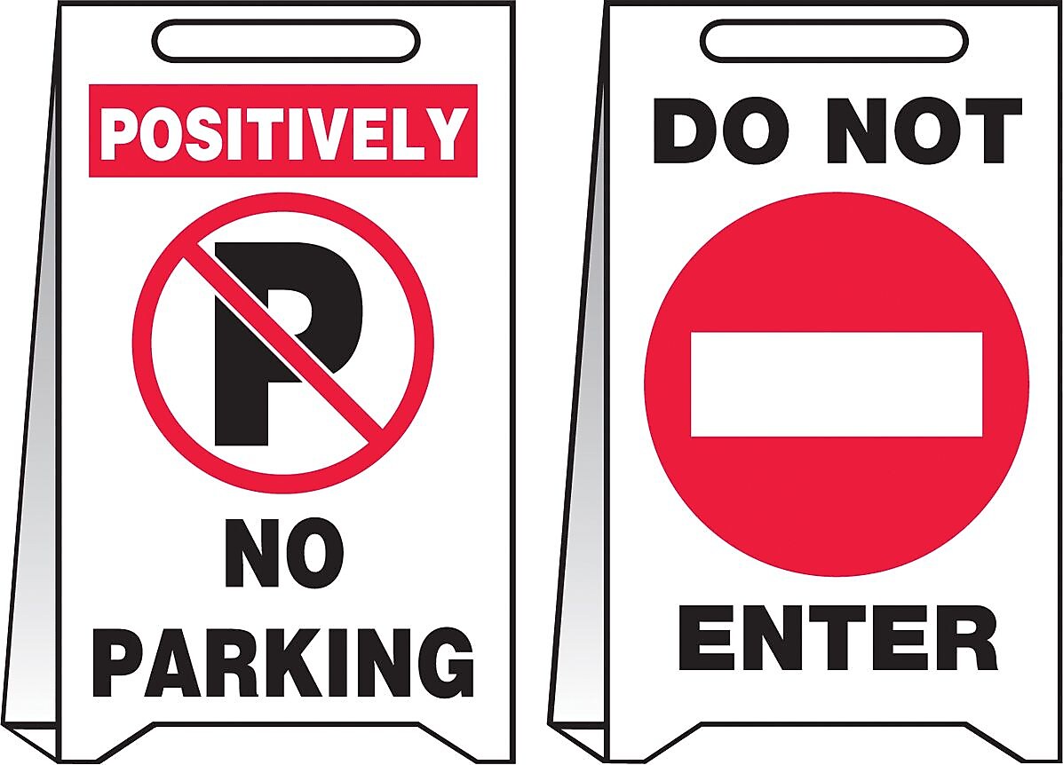 Accuform Slip-Gard "POSITIVELY NO PARKING/DO NOT ENTER" Parking Sign, 20" x 12", Plastic (PFE444)