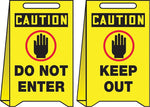 Accuform Signs® Slip-Gard™ CAUTION DO NOT ENTER/CAUTION..Reversible Fold-Ups, Red/BLK/YLW, 20"x12"
