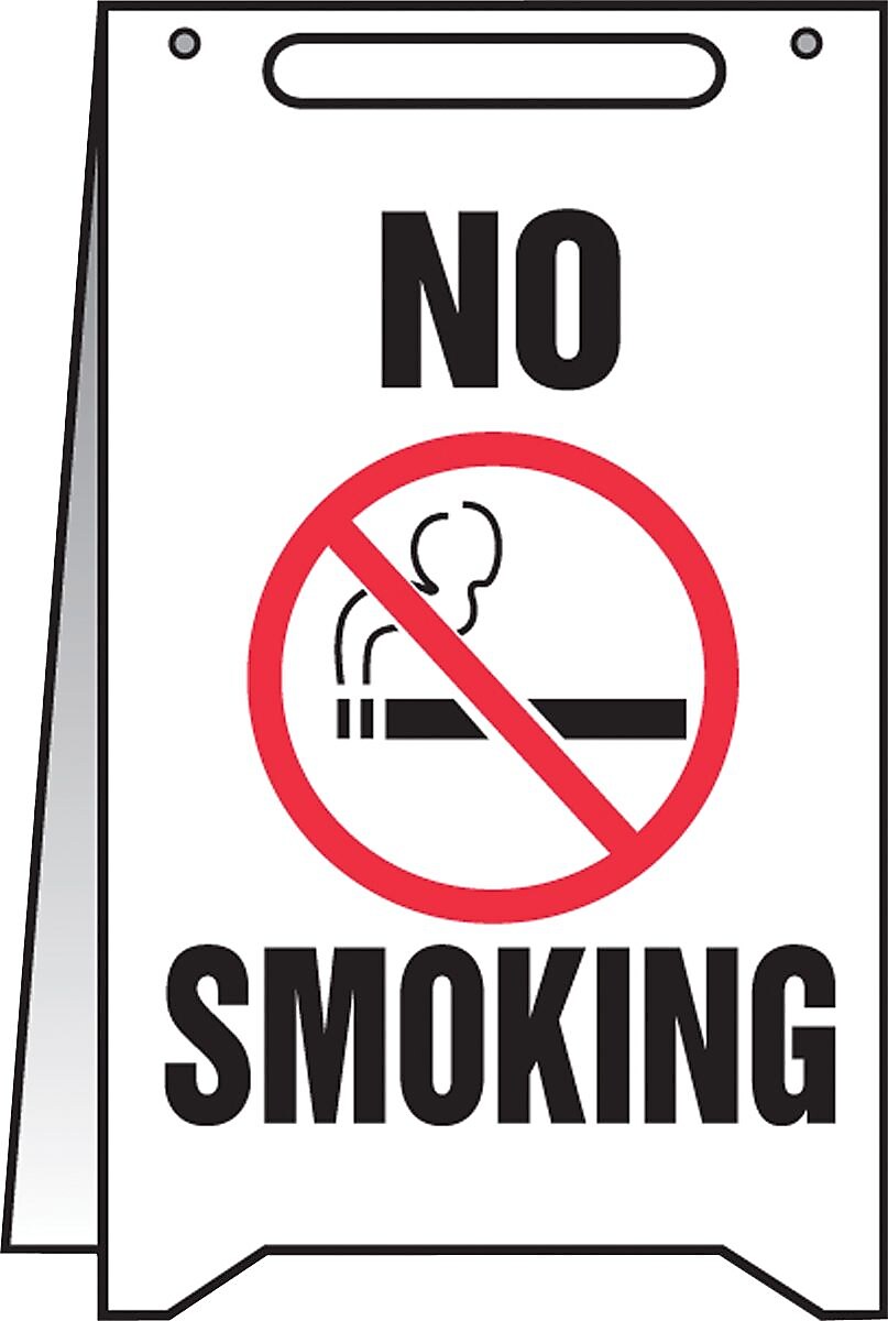 Accuform Slip-Gard NO SMOKING Fold-Ups, Black/Red/White, 20"H x 12"W (PFR210)