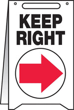 Accuform Slip-Gard KEEP RIGHT Fold-Ups, Black/Red/White, 20"H x 12"W (PFR235)