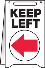 Accuform Signs® Slip-Gard™ KEEP LEFT Fold-Ups, Red/Black/White, 20"H x 12"W, 1/Pack