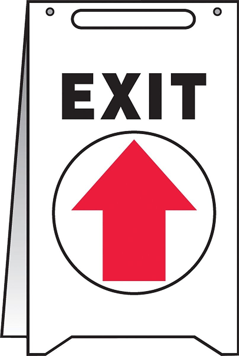 Accuform Slip-Gard EXIT Fold-Ups, Red/Black/White, 20"H x 12"W (PFR224)