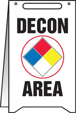 Accuform Slip-Gard DECON AREA Fold-Ups, Black/White, 20"H x 12"W (PFR242)
