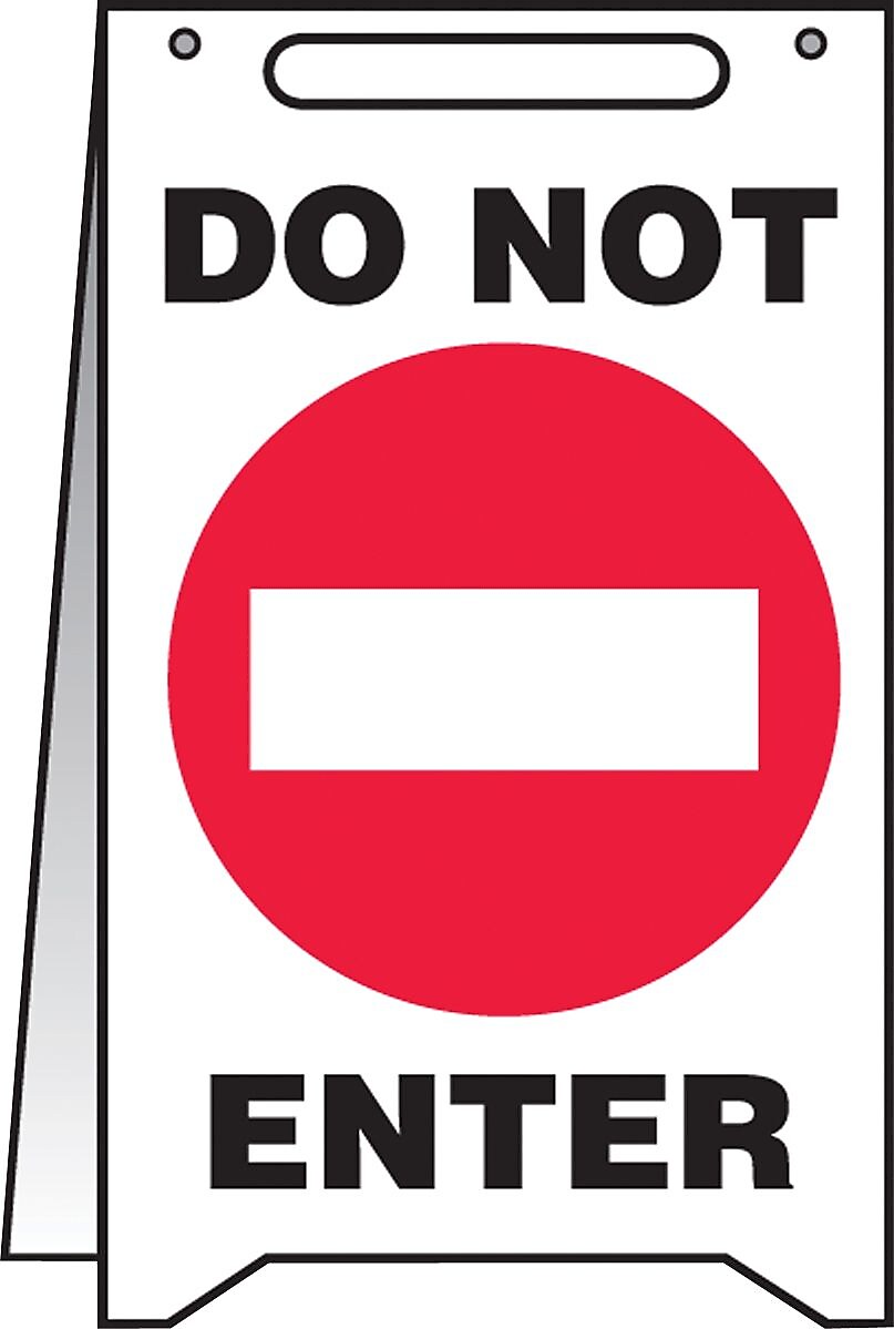 Accuform Slip-Gard DO NOT ENTER Fold-Ups, Red/Black/White, 20"H x 12"W (PFR225)