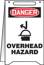 Accuform Slip-Gard DANGER OVERHEAD HAZARD Fold-Ups, Red/Black/White, 20"H x 12"W (PFR609)