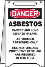 Accuform Signs® Slip-Gard™ DANGER ASBESTOS CANCER AND.. Fold-Ups, Black/Red/White, 20"H x 12"W, 1/Pk