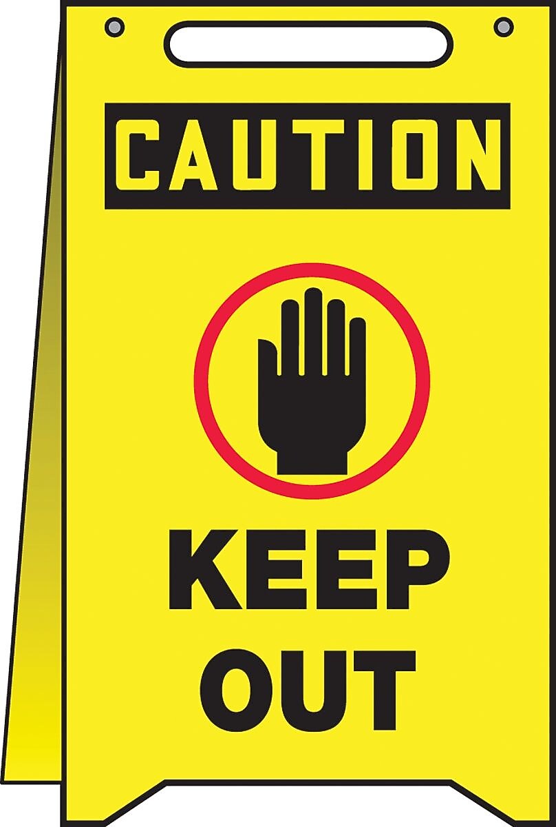 Accuform Slip-Gard CAUTION KEEP OUT Fold-Ups, Red/Black/Yellow, 20"H x 12"W (PFR624) (PFR624)