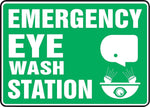 Accuform Safety Sign, EMERGENCY EYE WASH STATION, 10" x 14", Aluminum (MFSD544VA)