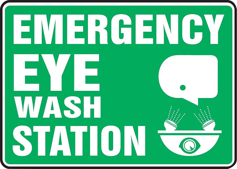 Accuform Safety Sign, EMERGENCY EYE WASH STATION, 10" x 14", Aluminum (MFSD544VA)