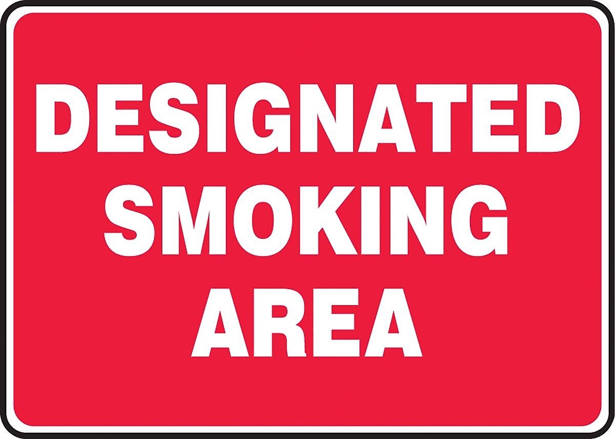 ACCUFORM SIGNS® Safety Sign, DESIGNATED SMOKING AREA, 10" x 14", Plastic, Each