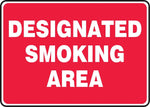 ACCUFORM SIGNS® Safety Sign, DESIGNATED SMOKING AREA, 10" x 14", Plastic, Each
