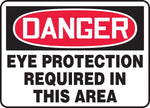 Accuform Safety Sign, DANGER EYE PROTECTION REQUIRED IN THIS AREA, 10" x 14", Plastic (MPPE010VP)