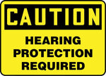 Accuform Safety Sign, CAUTION HEARING PROTECTION REQUIRED, 7" x 10", Plastic (MPPE792VP)