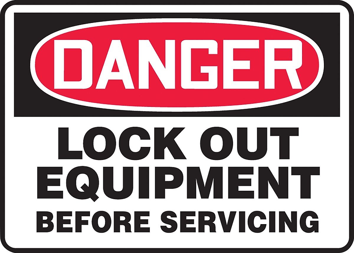 Accuform Safety Sign, DANGER LOCK OUT EQUIPMENT BEFORE SERVICING, 7" x 10", Plastic (MLKT007VP)