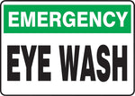 Accuform Safety Sign, EMERGENCY EYE WASH, 10" x 14", Plastic (MFSD913VP)