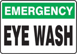 Accuform Safety Sign, EMERGENCY EYE WASH, 10" x 14", Aluminum (MFSD913VA)