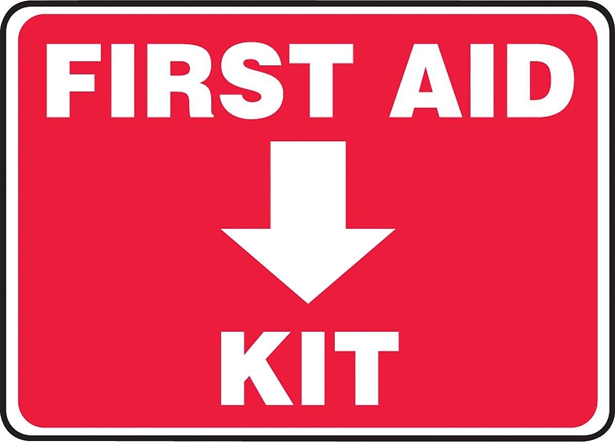 ACCUFORM SIGNS® Safety Sign, FIRST AID KIT, 10" x 14", Plastic, Each