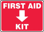 ACCUFORM SIGNS® Safety Sign, FIRST AID KIT, 10" x 14", Aluminum, Each