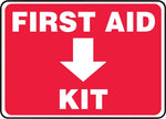 Accuform Safety Sign, FIRST AID KIT, 7" x 10", Plastic (MFSD506VP)