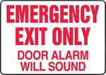Accuform Safety Sign, EMERGENCY EXIT ONLY DOOR ALARM WILL SOUND, 10" x 14", Aluminum (MEXT932VA)