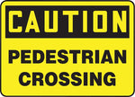 Accuform Safety Sign, CAUTION PEDESTRIAN CROSSING, 10" x 14", Plastic (MVHR687VP)