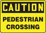 Accuform Safety Sign, CAUTION PEDESTRIAN CROSSING, 10" x 14", Aluminum (MVHR687VA)