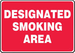 Accuform Safety Sign, DESIGNATED SMOKING AREA, 7" x 10", Aluminum (MSMK404VA)