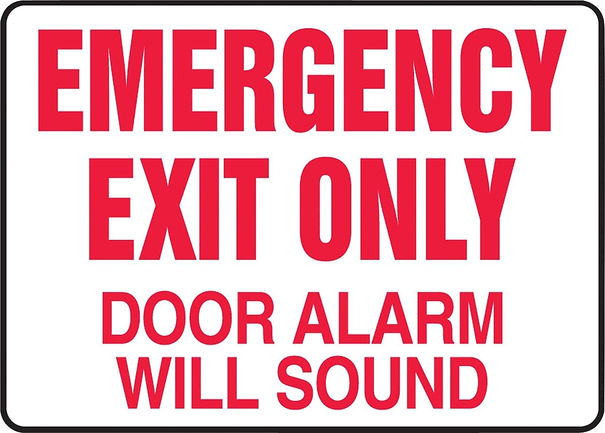 Accuform Safety Sign, EMERGENCY EXIT ONLY DOOR ALARM WILL SOUND, 7" x 10", Aluminum (MEXT591VA)