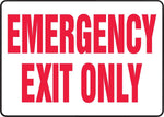 Accuform Safety Sign, EMERGENCY EXIT ONLY, 10" x 14", Aluminum (MEXT918VA)
