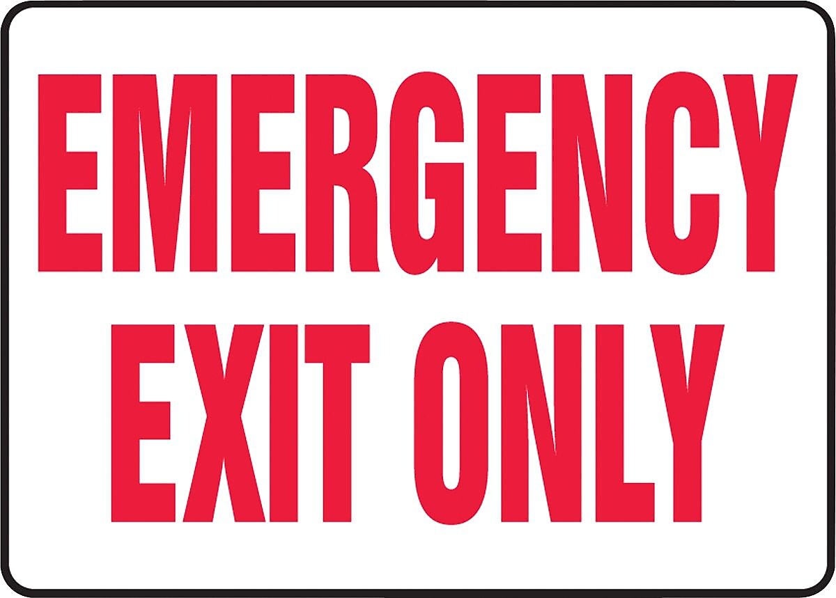 ACCUFORM SIGNS® Safety Sign, EMERGENCY EXIT ONLY, 7" x 10", Aluminum, Each