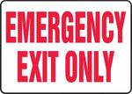 ACCUFORM SIGNS® Safety Sign, EMERGENCY EXIT ONLY, 7" x 10", Aluminum, Each