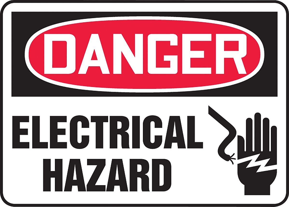ACCUFORM SIGNS® Safety Sign, DANGER ELECTRICAL HAZARD, 10" x 14", Aluminum, Each