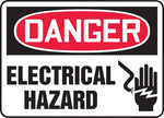 ACCUFORM SIGNS® Safety Sign, DANGER ELECTRICAL HAZARD, 10" x 14", Aluminum, Each