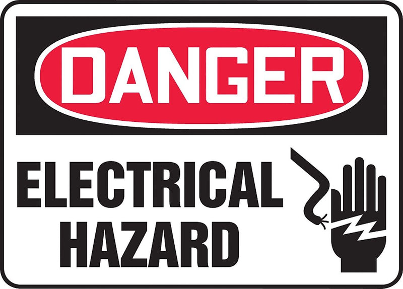 ACCUFORM SIGNS® Safety Sign, DANGER ELECTRICAL HAZARD, 10" x 14", Aluminum, Each